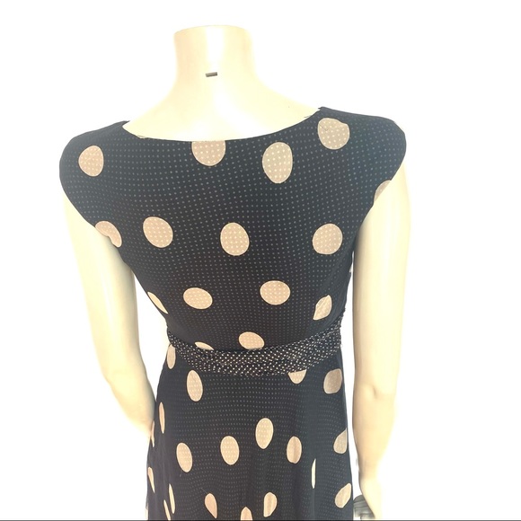 SARA CAMPBELL VINTAGE POLKADOT SILK CHIFFON DRESS - Picture 7 of 15